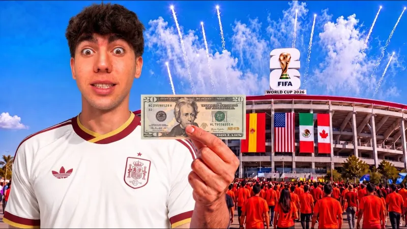 Miniatura de YouTube para IZAN95: ¿Sobreviviré al Mundial 2026 con Solo $20?